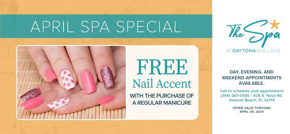 Free Nail Accent with the purchase of a regular manicure