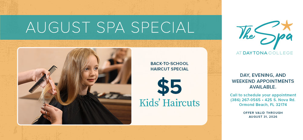 kids haircut $5 August Spa Specials