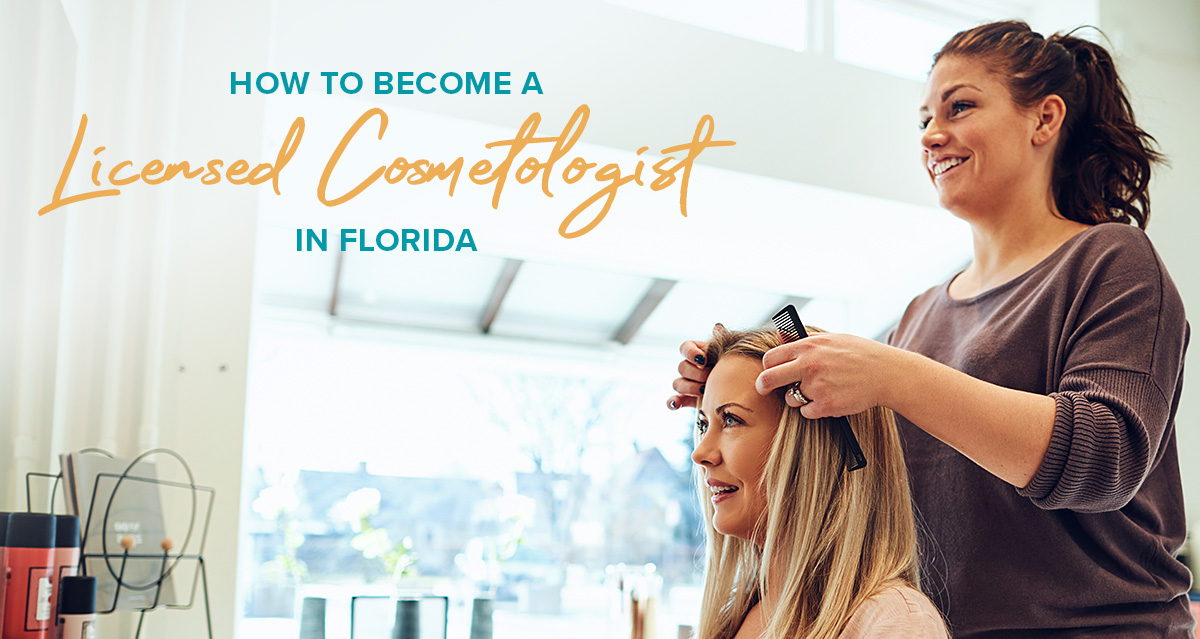 Licensed cosmetologist working on client hair.